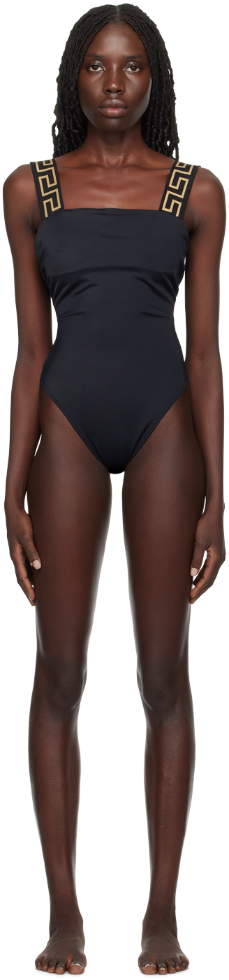 versace underwear black greca border swimsuit