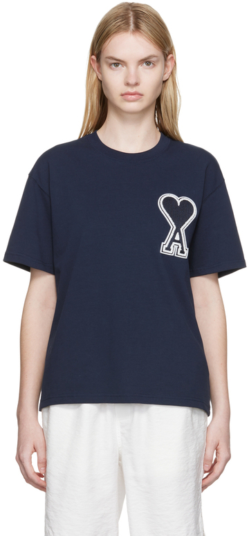 AMI Alexandre Mattiussi SSENSE Exclusive Navy Cotton T-Shirt in blue