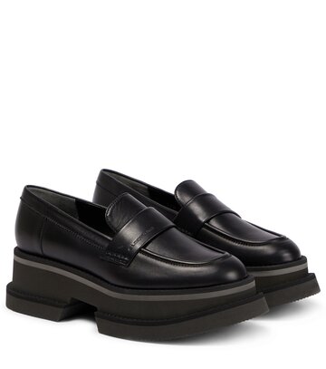 clergerie banel leather platform loafers in black