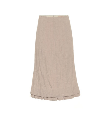 Brock Collection Quarzo linen-blend midi skirt in pink