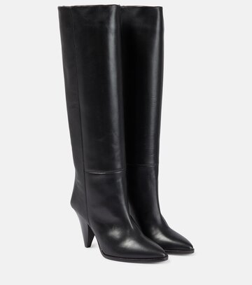 isabel marant leather over-the-knee boots in black