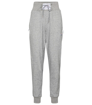 adam selman sport high-rise cotton-blend sweatpants in grey