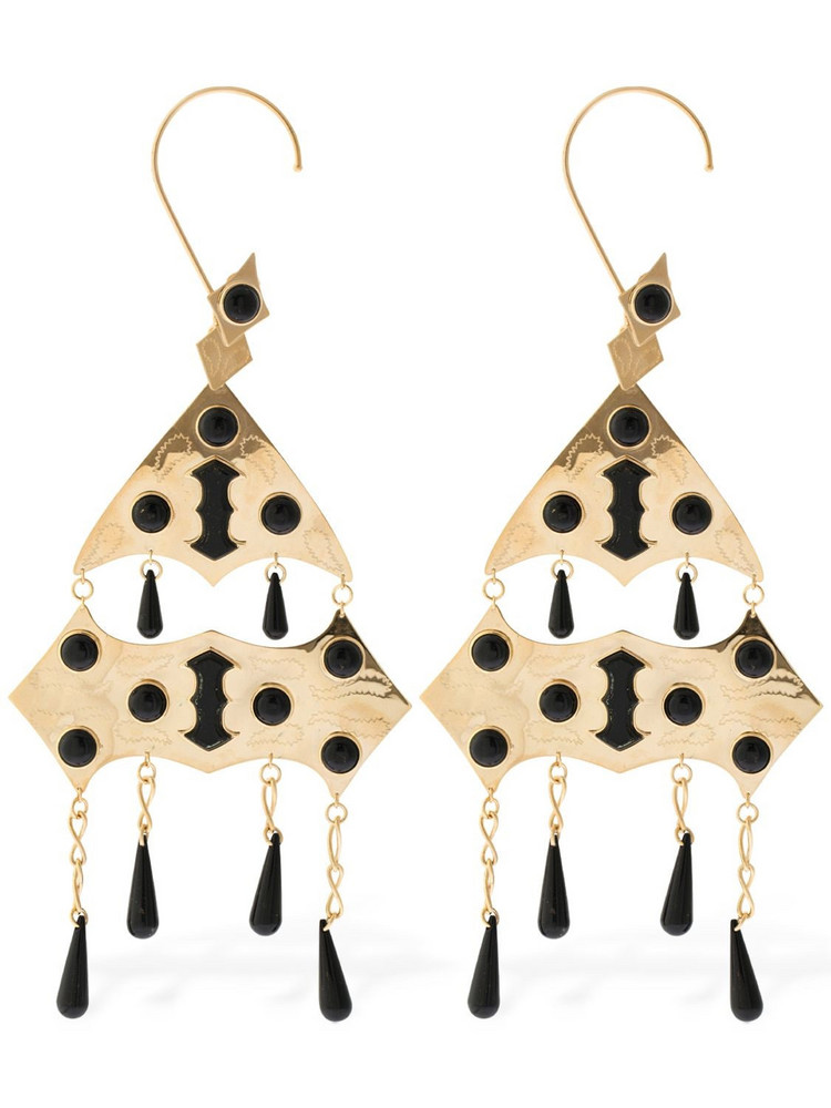 ETRO Ethnic Maxi Clip-on Earrings in black / gold