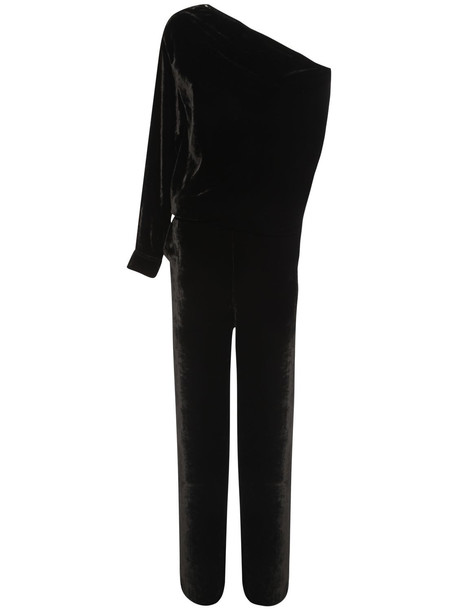 MM6 MAISON MARGIELA One Shoulder Velvet Jumpsuit in black