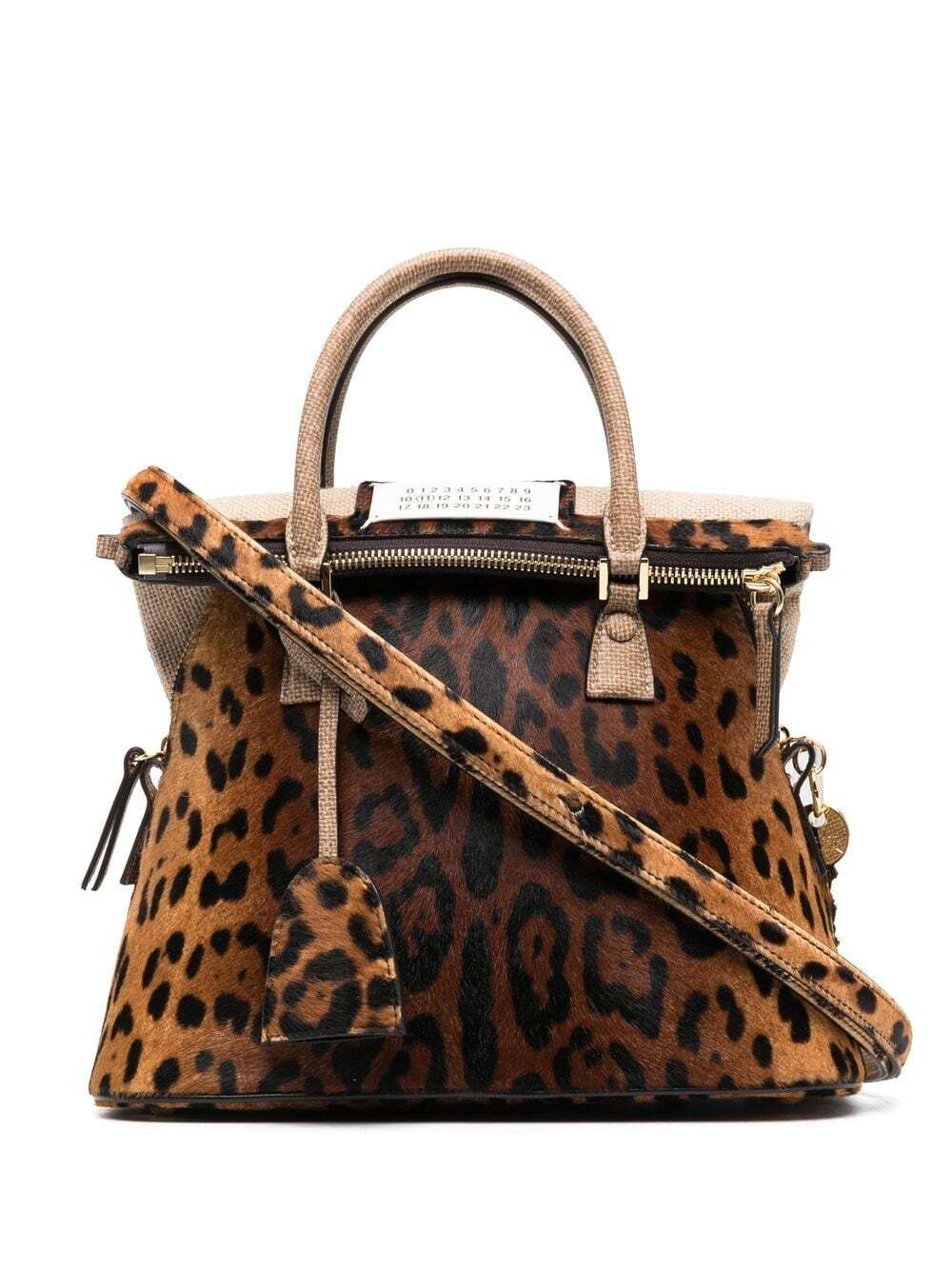 Maison Margiela leopard-print tote bag - Brown