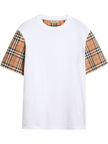 Burberry Vintage Check Sleeve Cotton T-shirt in white