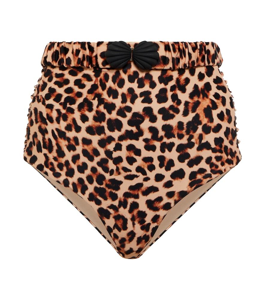 johanna ortiz high-rise leopard-print bikini bottoms - Wheretoget