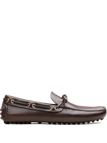 car shoe tie detail loafers - brown