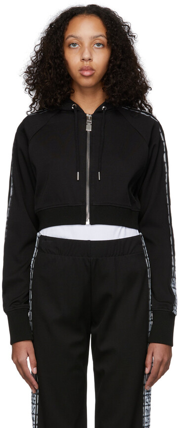 givenchy black chito edition 4g tag cropped zip hoodie