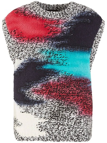 giorgio armani multicolor cashmere knitted vest