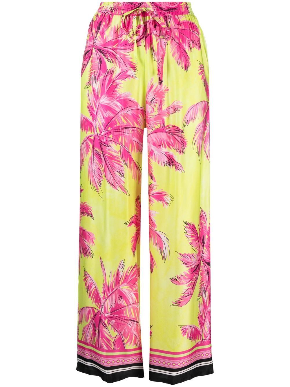 ERMANNO FIRENZE floral-print wide-leg trousers - Green