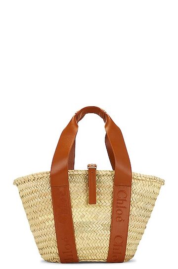 chloe sense basket tote bag in brown