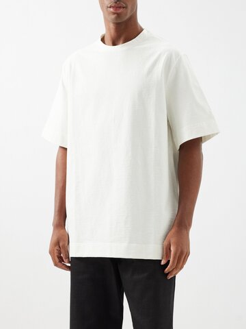 jil sander - textured cotton-blend jersey t-shirt - mens - white