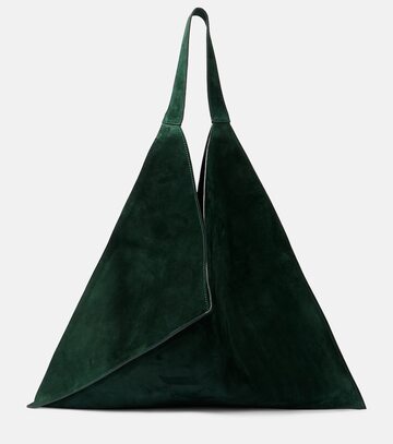 khaite sara medium suede tote bag in green