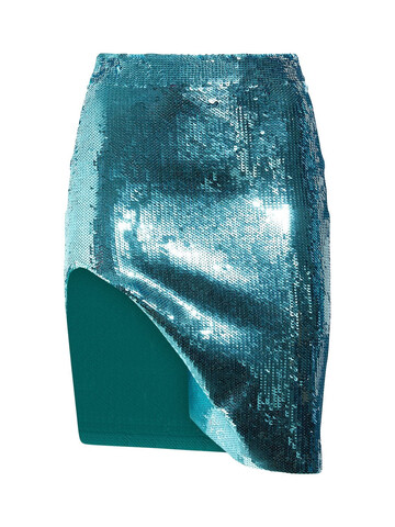 LOEWE Sequined Cutout Mini Skirt in turquoise