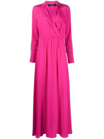 federica tosi deep v-neck evening gown - pink