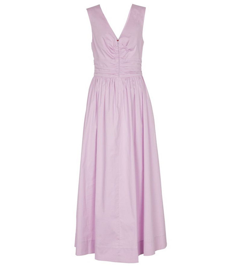 Staud Gloria stretch-cotton midi dress in purple