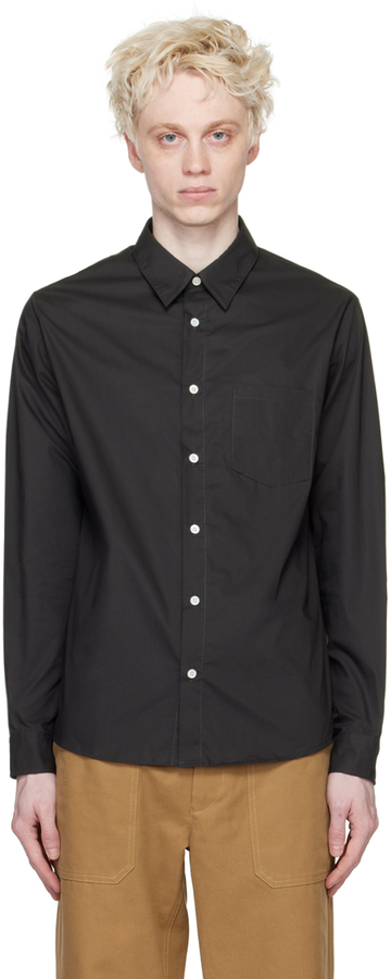 a.p.c. a.p.c. black clément shirt in anthracite