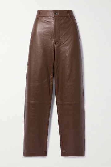 goldsign - trey stretch-leather straight-leg pants - brown