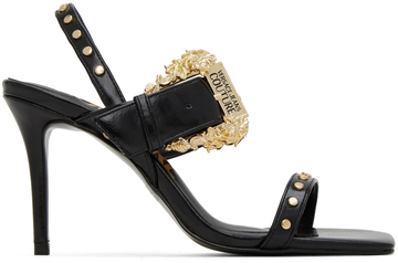 versace jeans couture black emily baroque heeled sandals