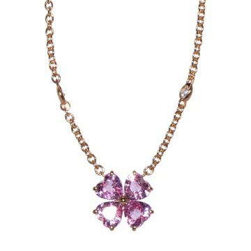 Pharis Rose Flowers Necklace in gold / pink