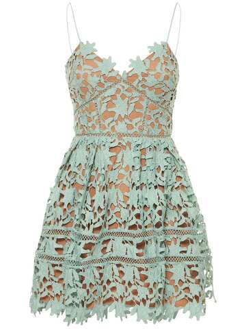 SELF-PORTRAIT Azalea Lace Mini Dress in mint