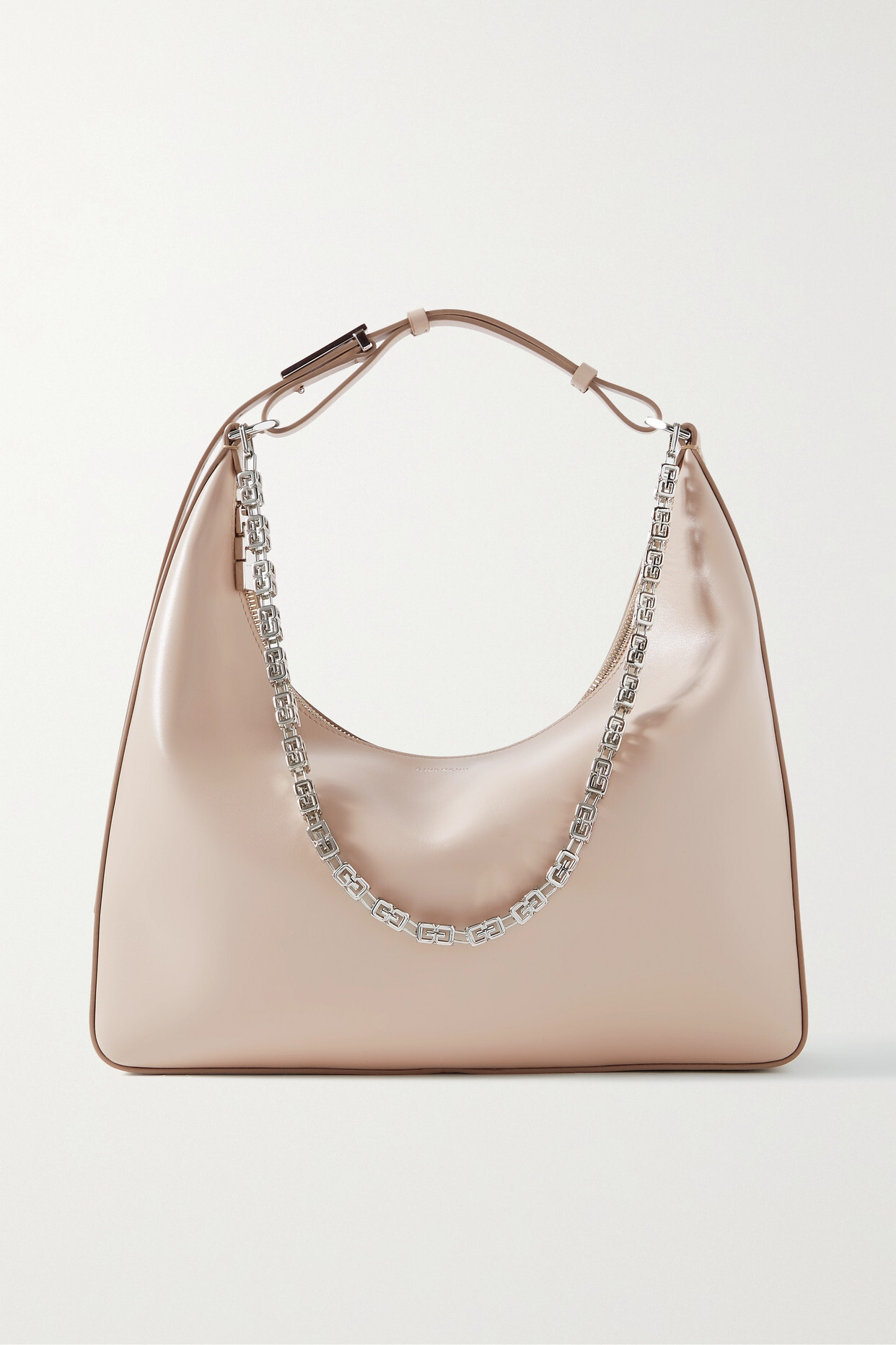 Givenchy - Moon Cut Medium Chain-embellished Leather Shoulder Bag - Brown