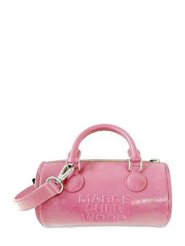 MARGE SHERWOOD Log Leather Top Handle Bag in pink