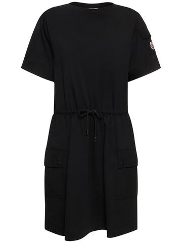 moncler cotton dress in black