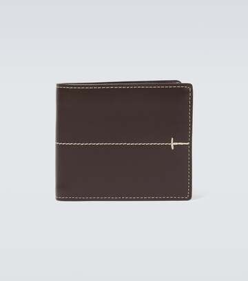 tod's leather bifold wallet in brown