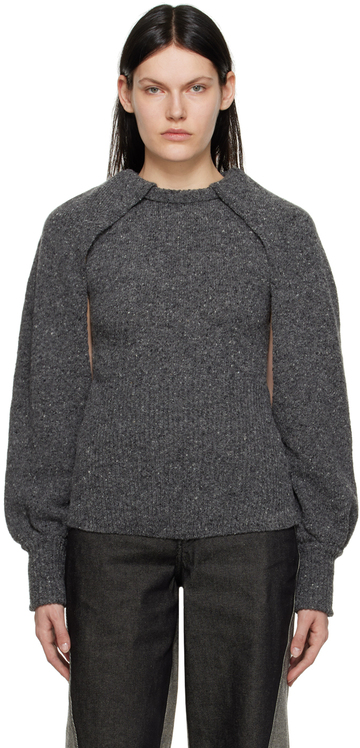 Elleme Gray Cut Out Sweater in grey