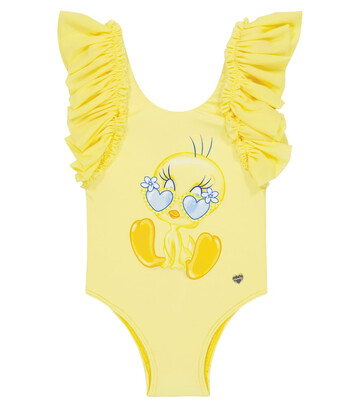Monnalisa Baby printed swimsuit in yellow