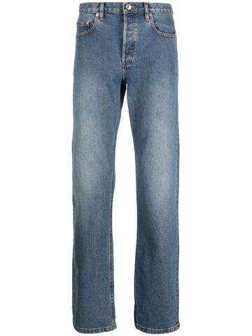 a.p.c. a.p.c. washed effect straight leg jeans - blue