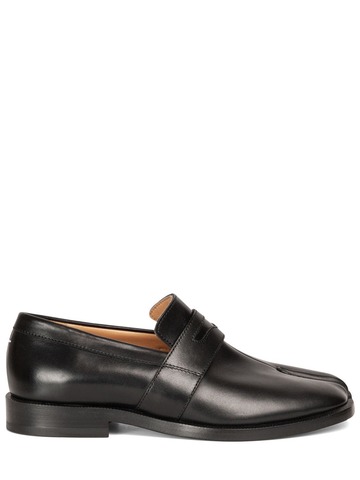 MAISON MARGIELA 20mm Tabi Brushed Leather Loafers in black