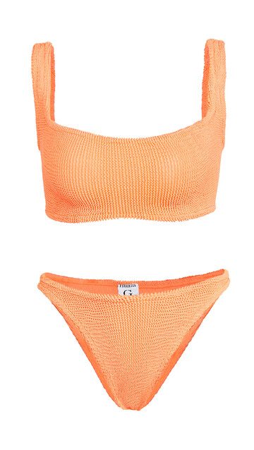 Hunza G Cropped BIkini Set in orange