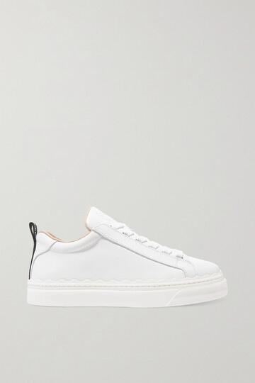 Chloé Chloé - + Net Sustain Lauren Scalloped Leather Sneakers - White