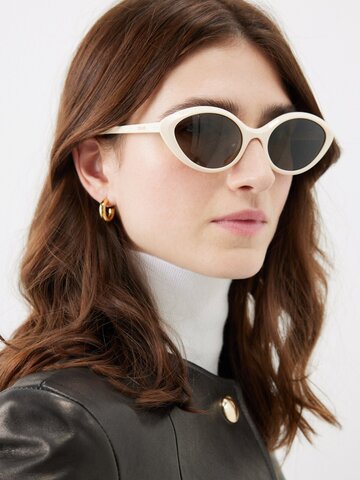 celine eyewear - cat-eye acetate sunglasses - womens - ivory