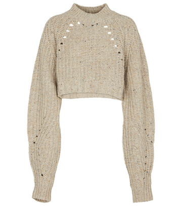 SIR Seville cropped wool-blend sweater in neutrals
