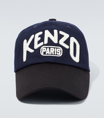 kenzo logo cotton baseball cap in blue