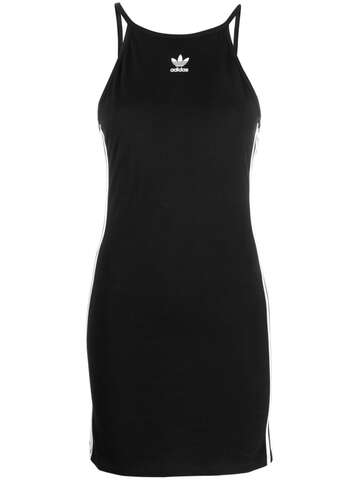 adidas logo-embroidered sleeveless dress - black