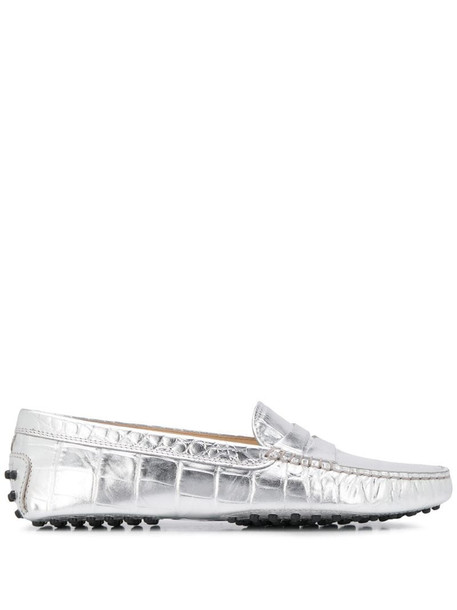 Tod's Gommino driving shoes in silver