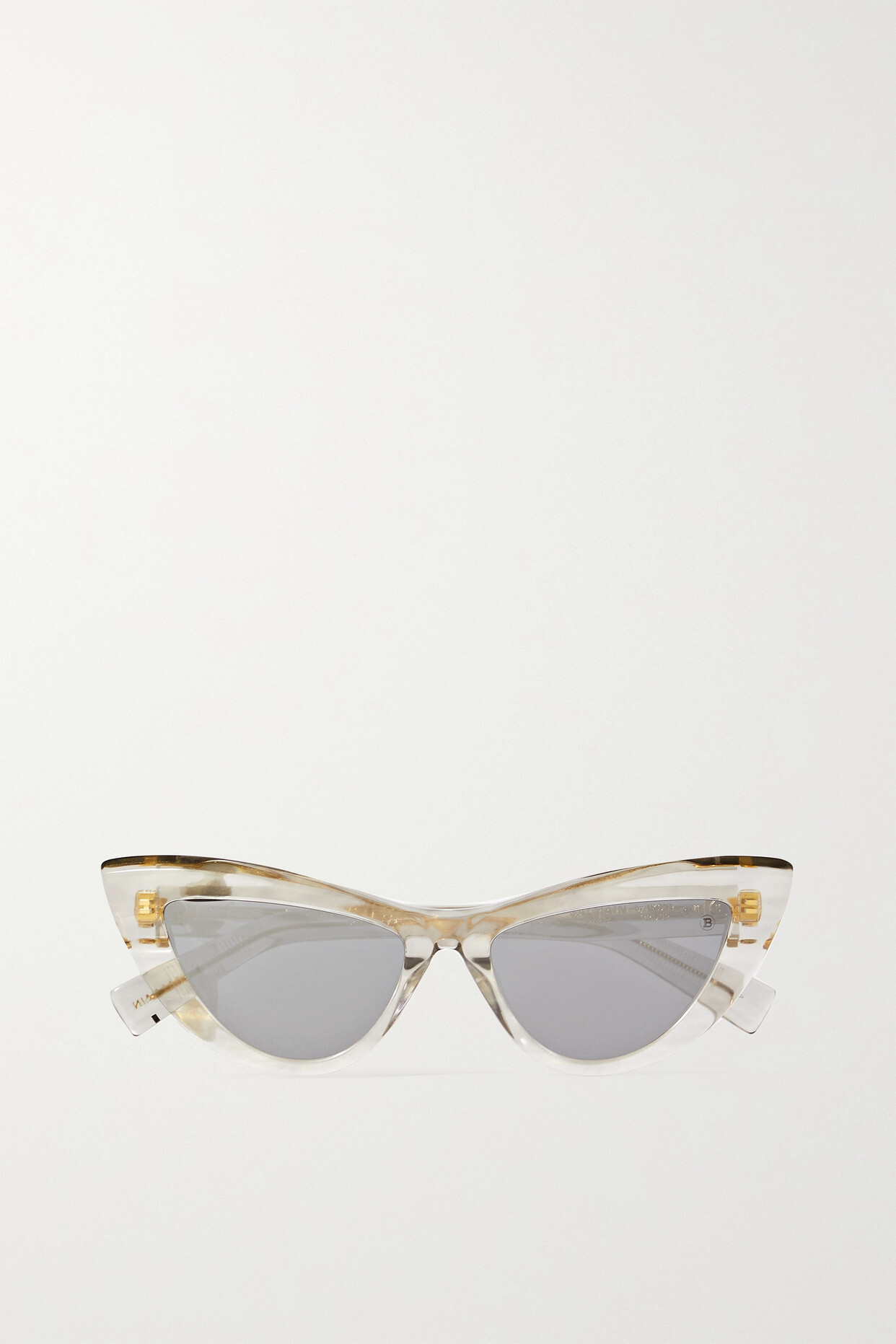 Balmain - Jolie Cat-eye Acetate Mirrored Sunglasses - Gray