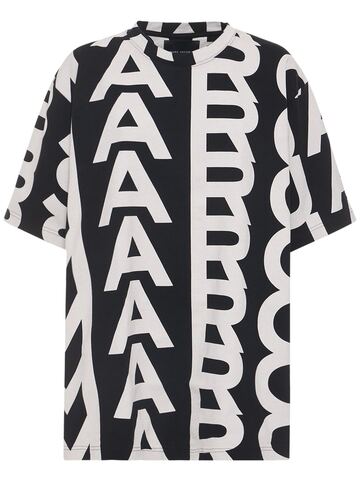 MARC JACOBS (THE) The Big Monogram Print Cotton T-shirt in black / ivory