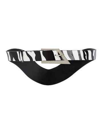 The Attico Printed leather belt in white