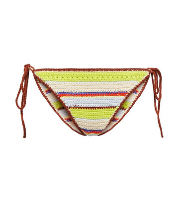 Ganni Striped crochet bikini bottoms