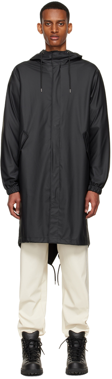 rains black polyester coat