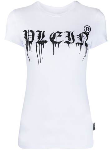 philipp plein logo-print short-sleeved t-shirt - white