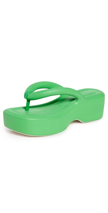 melissa free platform flip flop beige green 8