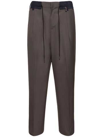 sacai tailored suiting pants in taupe