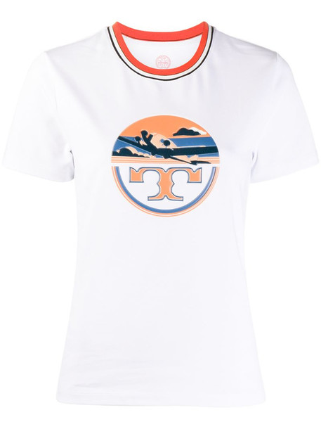 Tory Burch Aviation print short-sleeve T-shirt in white